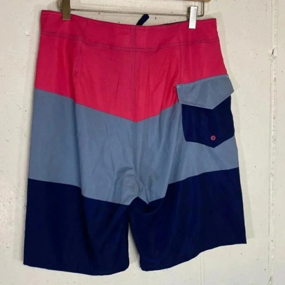 Burnside W34 color block men’s swim trunks‎